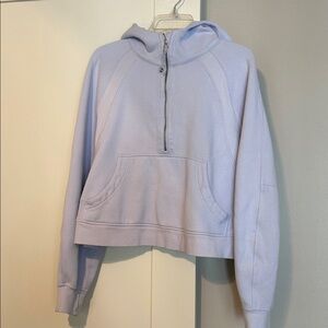 Lululemon Scuba 1/4 zip hoodie cropped in light blue